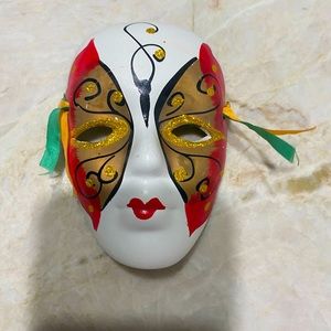 Vintage Porcelain Mask Wall Decor
